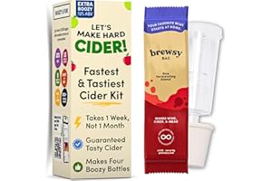 Brewsy Starter Kit for Cider Making - Custom Cider Kit - 4 Bottles in 9 Days - Use Any Juice to make Cider