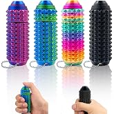 Little Pain Ouchies Fidget (4PCS), With Clicker Button &amp; Spinner Pain Stim Fidget Sensory Toy for Adults &amp; Teens. 3D Printed Spin Spiky Grippie Keychain for Stress Relief &amp; Focus Novelty Gifts (Laser)