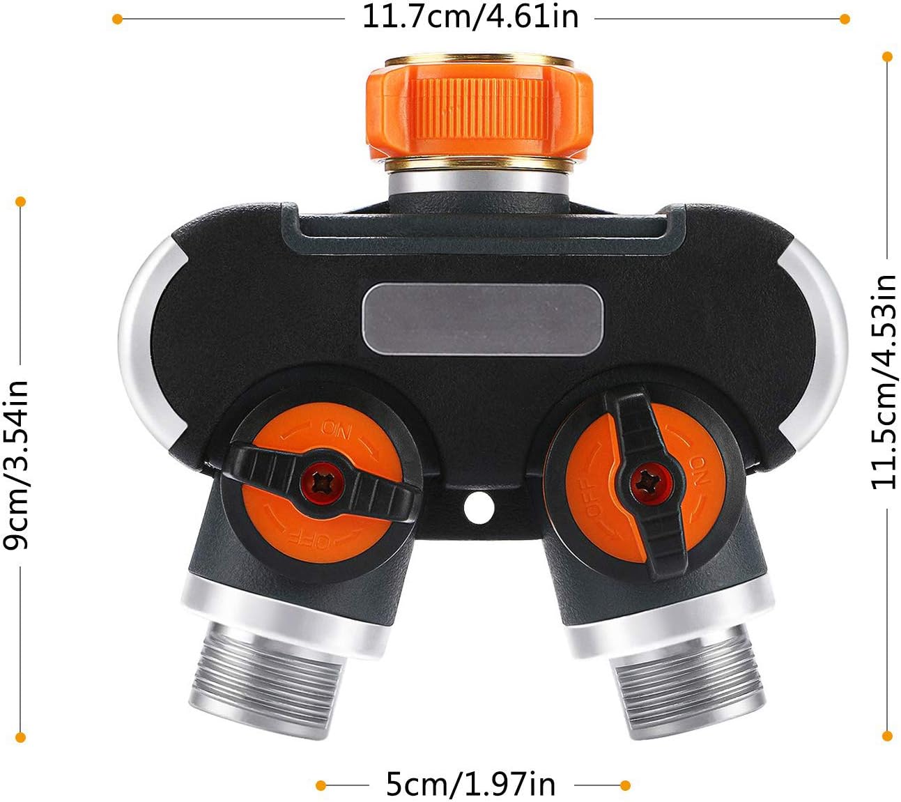 YAAVAAW Garden Hose Splitter 2 Way, 3/4 Inch Zinc Alloy Garden Tap Splitter Outdoor Utility Y Valve - Image 3