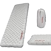 Olaterior 28oz Ultralight Sleeping Pad, 7.2 R Insulated Inflatable Sleeping Pad, Lightweight Sleeping Mat for Camping, Hiking, Backpacking, Climbing with Inflatable Bag, (70.9 × 23.6in) Regular