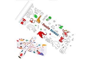 TELEVENTURE 2-Pack Giant Coloring Paper Roll for Kids - 116" x11.6ft Mess-Free Color Wonder Paper | Reusable Tablecloth with Fantasy Scenes | Creative Art Gift for Ages 3-8 (Home, Party, Travel)(Land Animals)