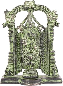 Indianshelf Handmade Antique Gold Brass Lord Tirupati Balaji Venkateshwara Idol Statue God Statement Pieces Home D&eacute;cor