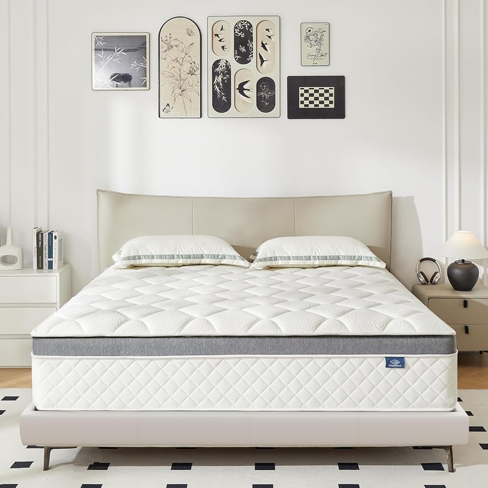 Happiland Twin Mattress, 8 Inch Hybrid Memory Foam Twin Mattress in a Box, with Upgrade Individually Pocket Springs, Pressure