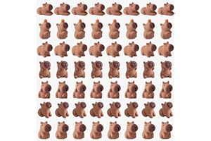 dsooldre 56PCS Mini Capybara Figurines - Adorable Resin Animal Decor Set for Home Office Desk, Zen Garden, Sensory Bins & Collector Displays (Cute Waterproof Figurines)