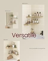 VASAGLE Floating Shelves Set of 2 L-Shaped Corner Shelves Natural Oak White view 3