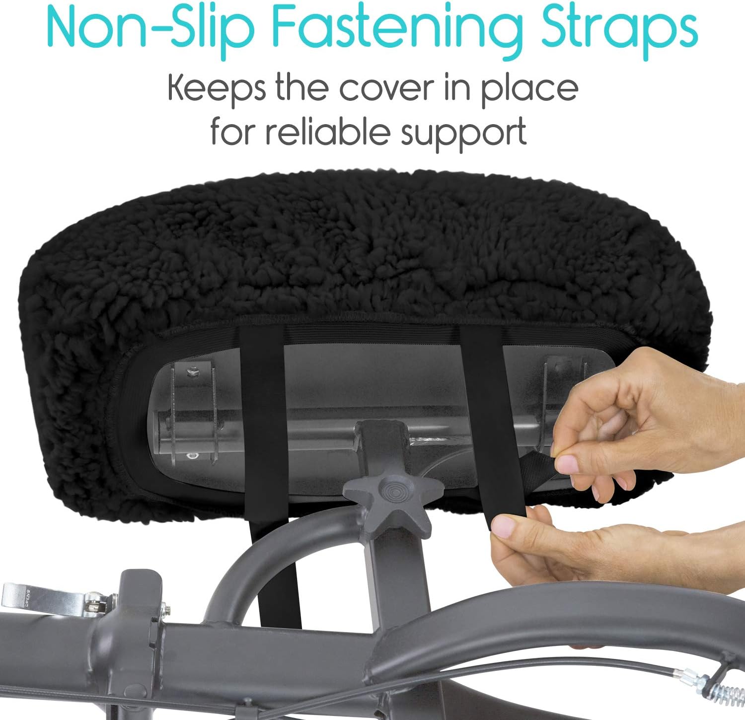 Vive Mobility Knee Walker Pad Cover - Plush Synthetic Faux Sheepskin Scooter Cushion - Accessory for Knee Roller - Leg Cart Improves Comfort During Injury - Padded, Washable Protector Pillow: Health & Personal Care
