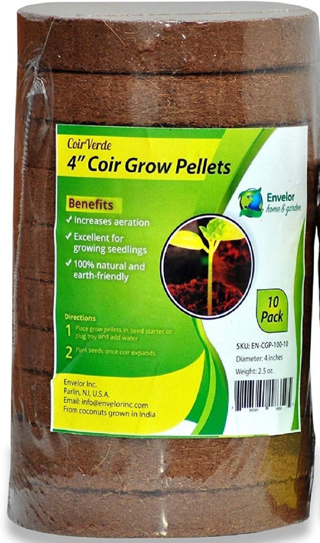 Coco Coir Seed Starting Mix Pellet for Seed Starter Tray Potting Soil for Indoor Plants Nursery Pots Flower Seeds Herbs Microgreens Succulent Soil Coco Growing Media, 4 Inches 10 Pack