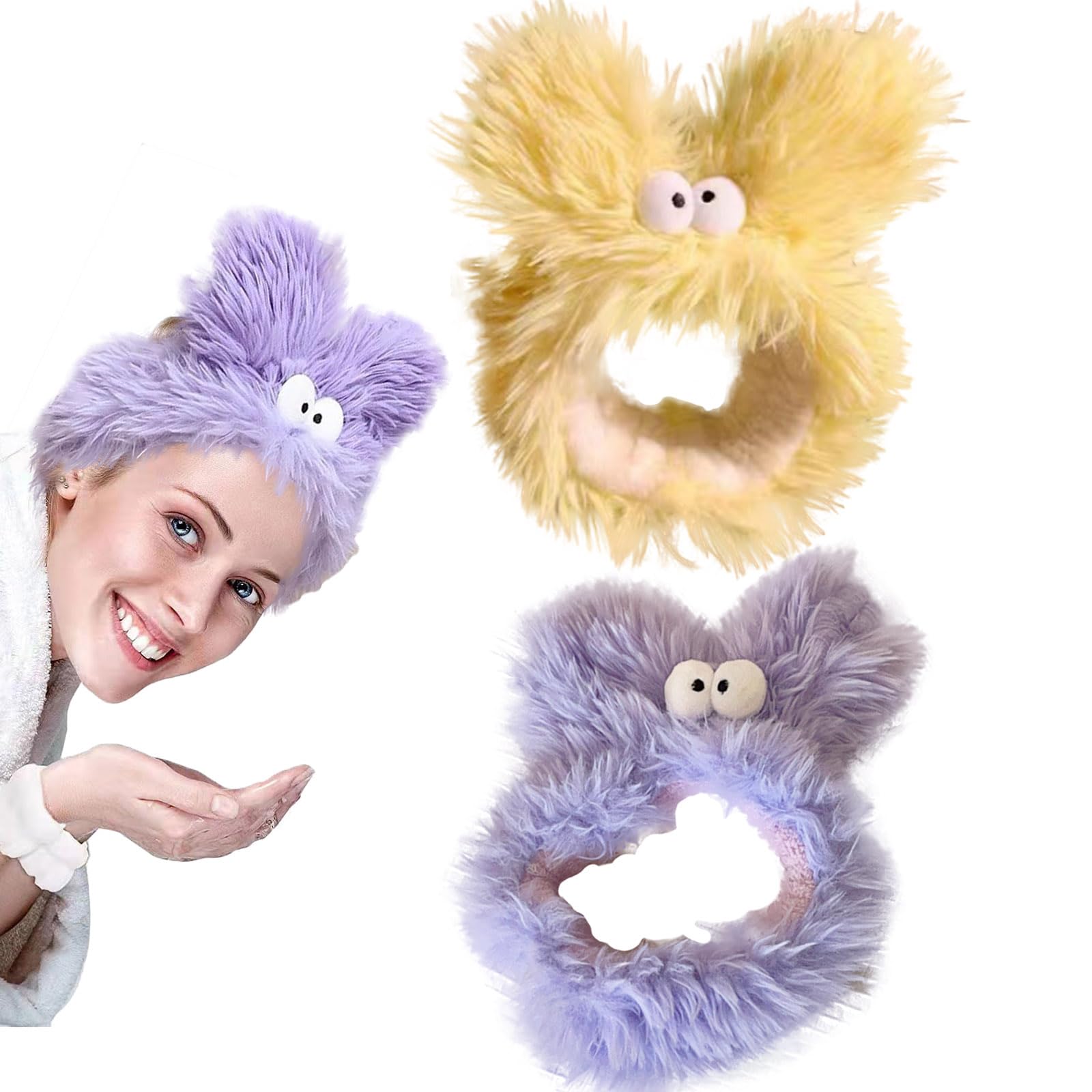 KASESSS 2-Piece Skincare & Spa Headband - Fleece Elastic Headbands for Women, Girls - Washing Face, Yoga, Sports