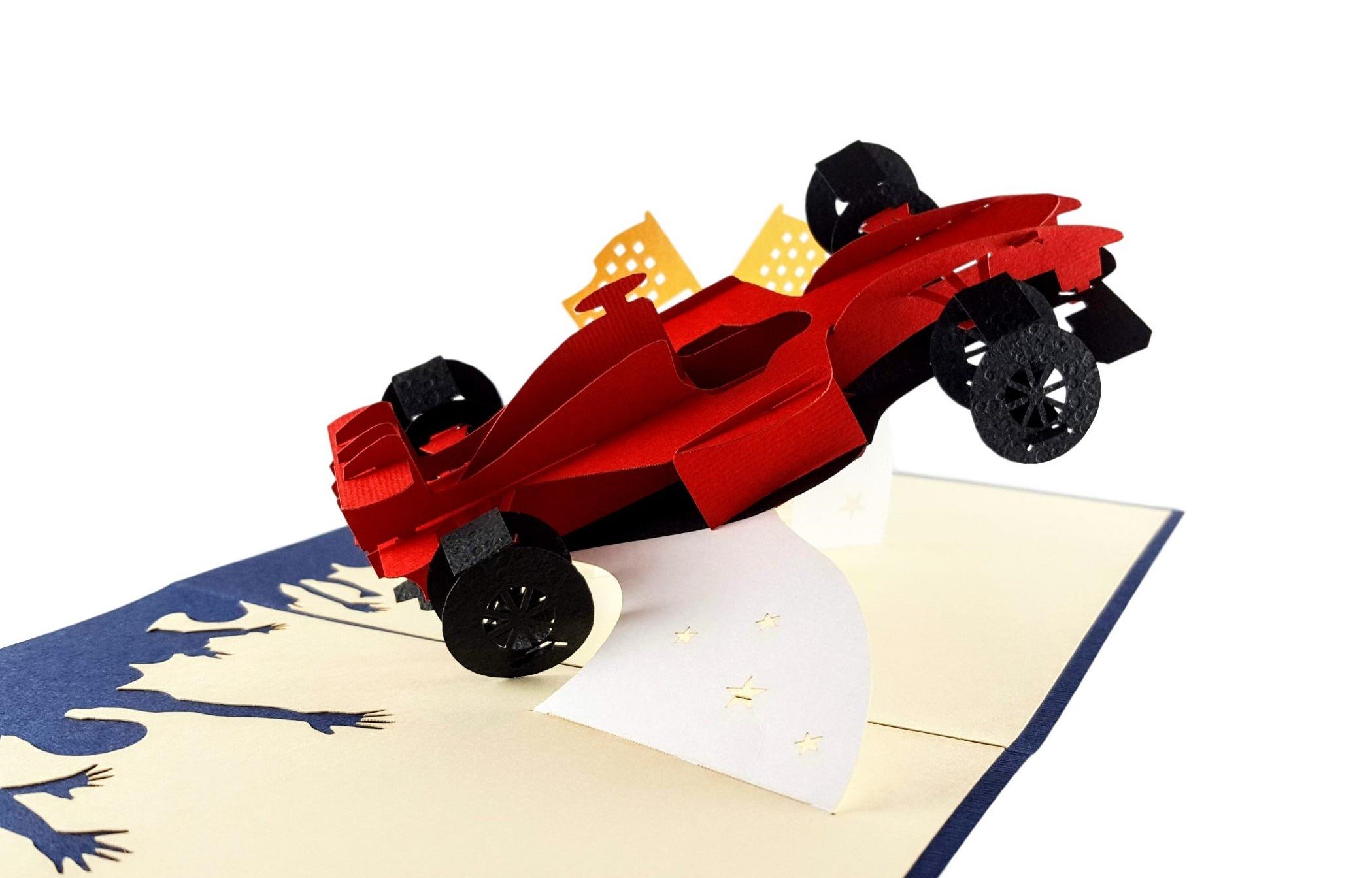 iGifts And Card Formula One 1 Racer 3D pop up greeting card - Car Racing, F1, Checkered Flag, Grand Prix, Half-Fold, Happy Birthday, Congratulations, Fun, Just Because, Friendship, Thank You, Miss You