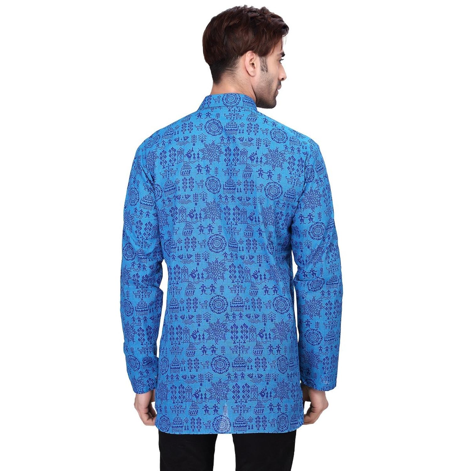rg designers men's full sleeve short kurta d6578bluewarli &hellip;