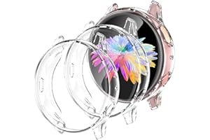 GEAK Compatible with Samsung Galaxy Watch Active 2 Case 40mm,3 Pack Soft Full Cover Screen Protector Case for Samsung Active 2 Smartwatch Bands 40mm (3 Clear)