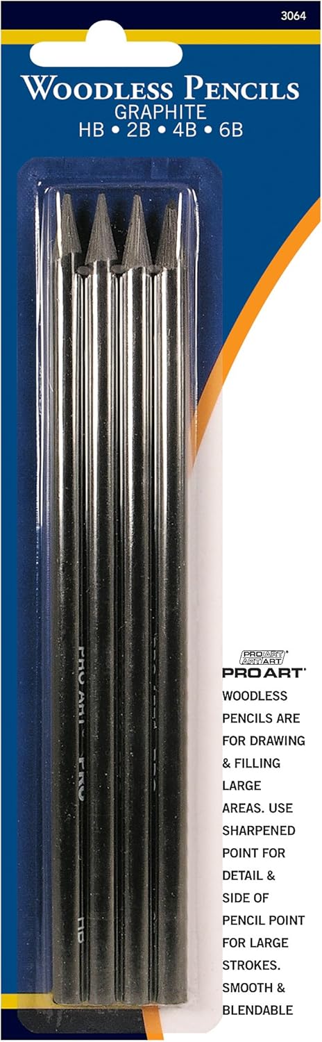 PRO ART Pencil Set Sketch & Draw, 9.38" x 9.38" x 0.25", Graphite & Charcoal