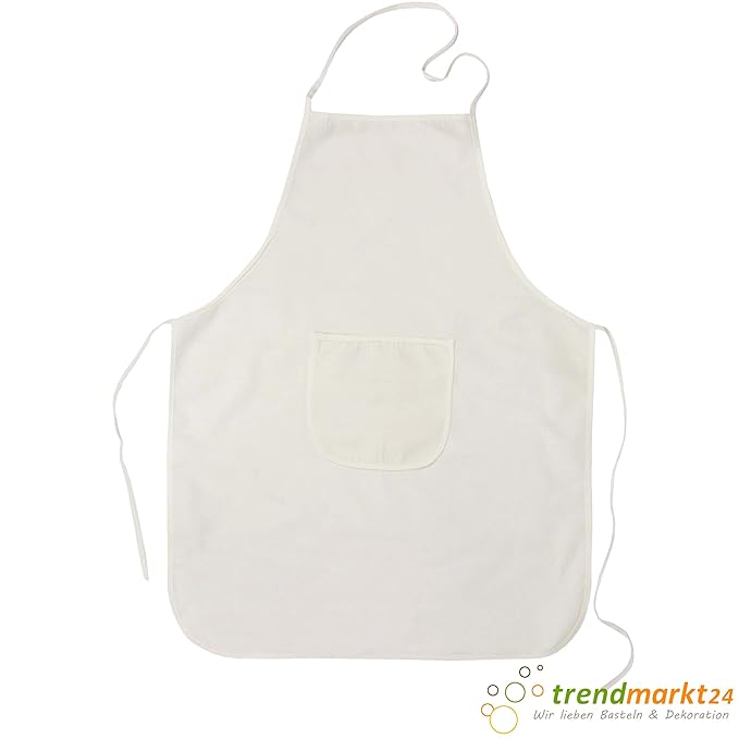 trendmarkt24 Kinder-Schürze mit Tasche 1 Stück ? Küchenschürze 49x64 cm ? Kochschürze: 100% Baumwolle ? Baumwollschürze unbem