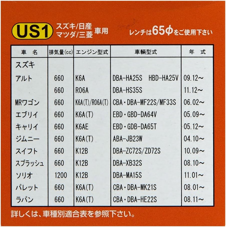 Amazon ユニオン産業 オイルフィルター スズキ用 Us1 車用オイルフィルター 車 バイク