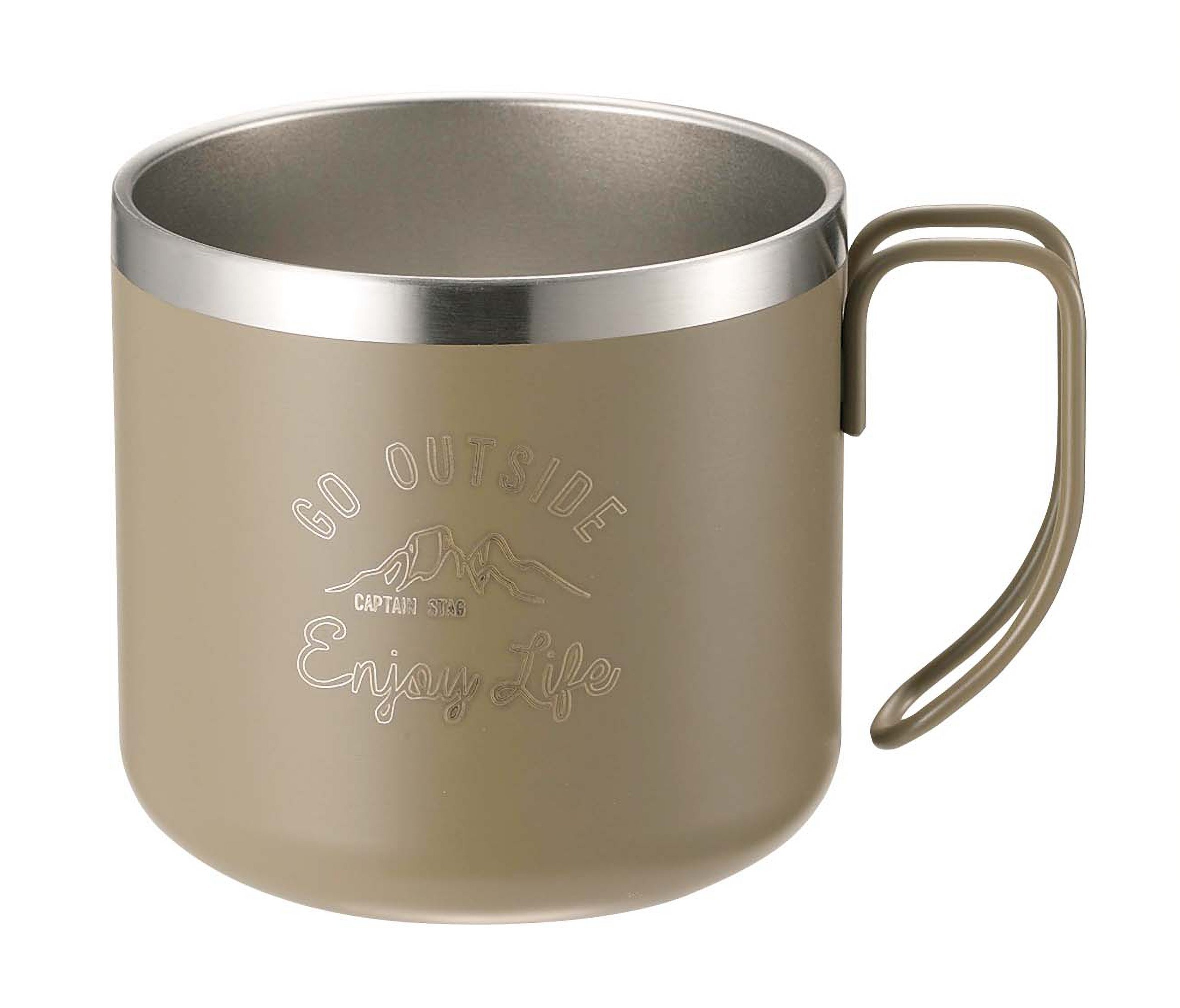 キャプテンスタッグ(CAPTAIN STAG) マグカップ コップ ダブルステンレス 真空断熱 保温・保冷 350ml カーキ モンテ UE-3431商品画像
