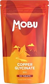 MOBU Copper Bisglycinate 3mg 120 Tablets Vegan UK Made GMP view 1
