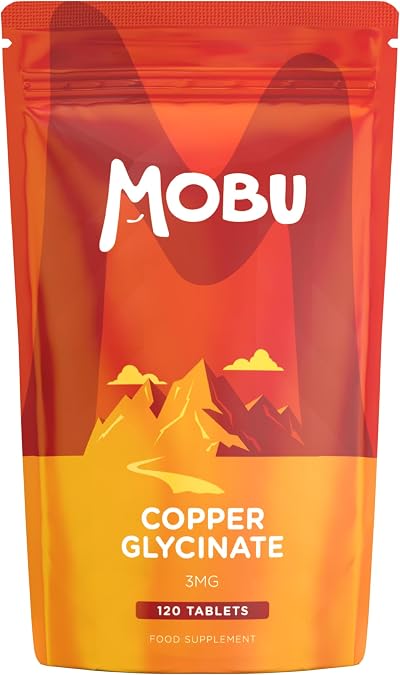 MOBU Copper Bisglycinate 3mg 120 Tablets Vegan UK Made GMP