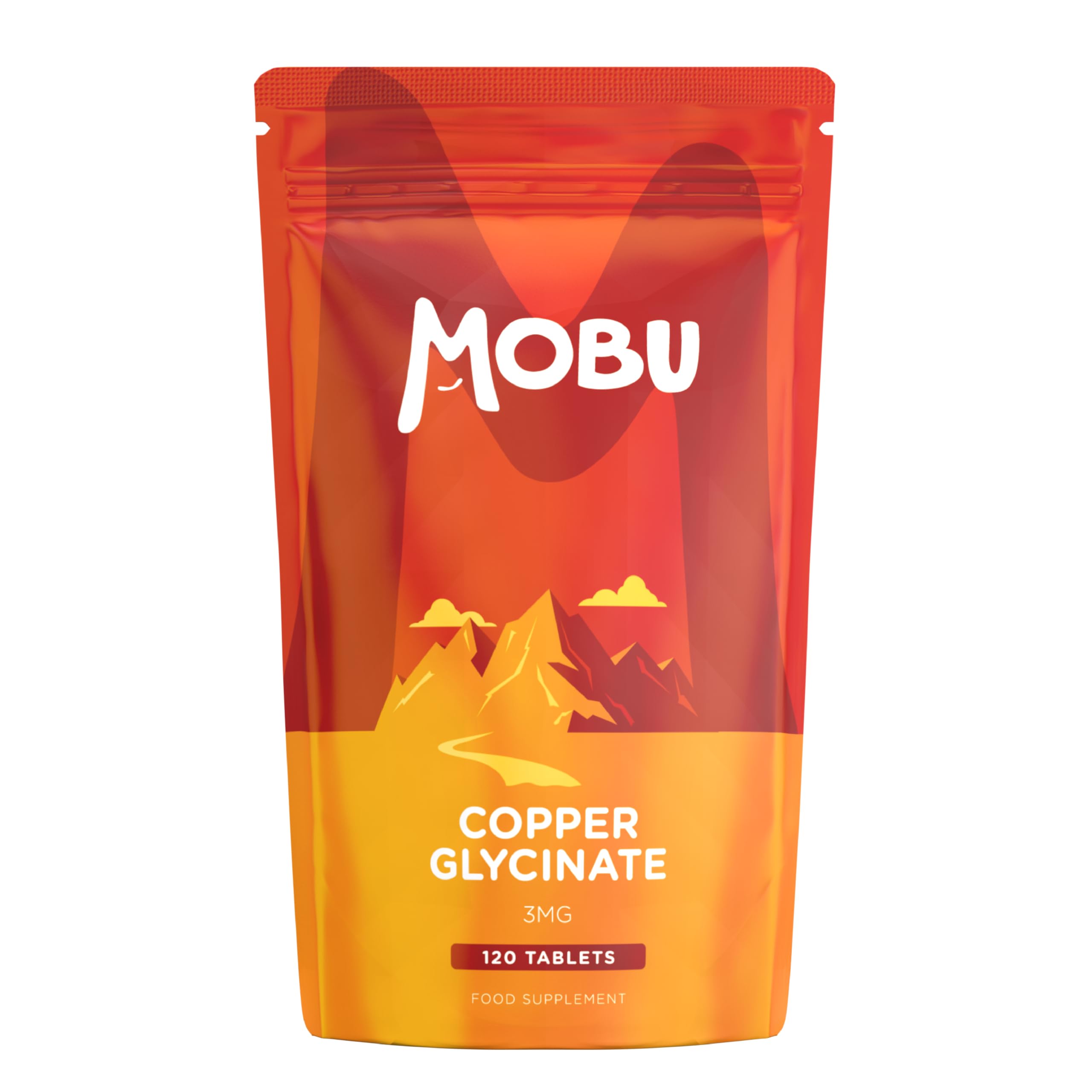 Copper Bisglycinate 3mg 120 Tablets – Chelated Form – Immune System Support – Vegan UK Made – GMP Approved – MOBU