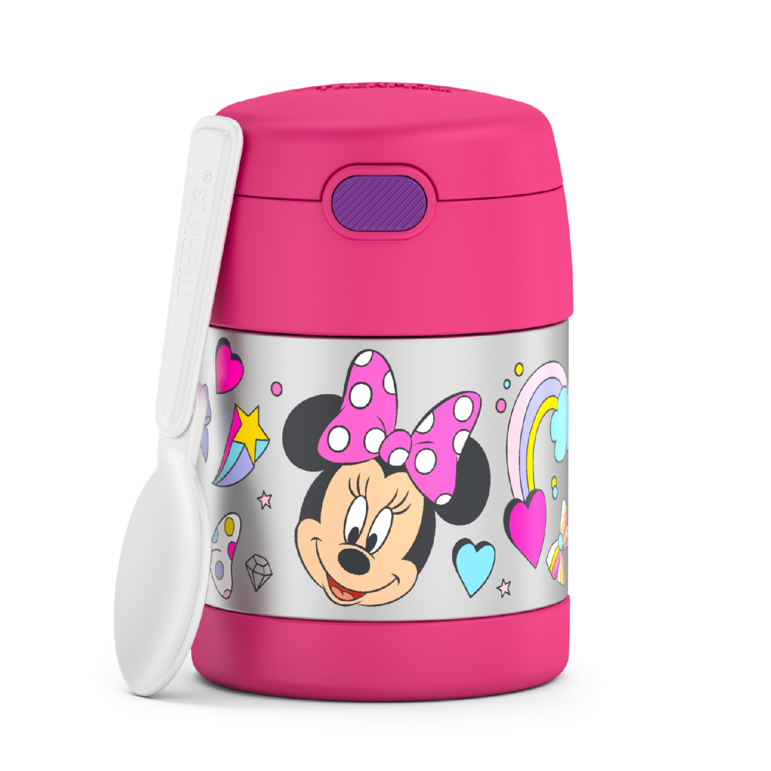 Photo 1 of THERMOS FUNTAINER Insulated Food Jar, 10 Ounce, Kid Friendly Food Jar with Foldable Spoon, Preschool Minnie