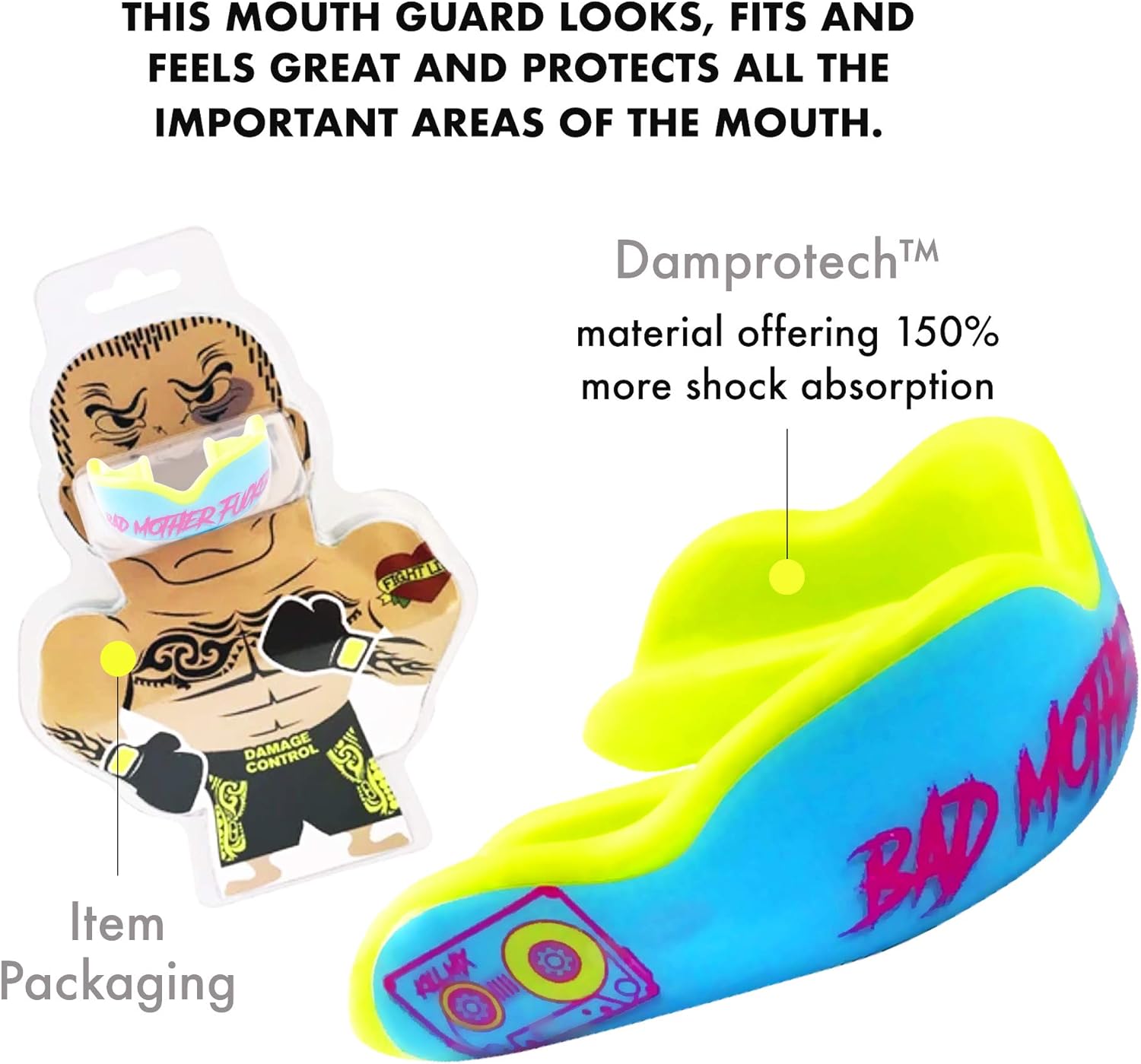 DAMAGE CONTROL High Impact Mouth Guard, Mouthguards for Sports, Boxing, Roller Derby, Hockey, Lacrosse Mouth Guard, Mouth Guards Ultra Fit and Protection Against Shock : Sports & Outdoors