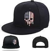 viofre Skeleton Snapback Hats for Men Fitted Baseball Hats for Men Flat Bill Brim Hats