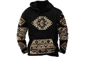 APIVOE Hoodies for Men Western Aztec Ethnic Hooded Sweatshirts Crewneck Graphic Hoodie Pullover Casual Lightweight Sweatshirt