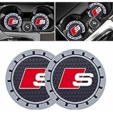 Car Cup Holder Coaster for Audi S Line Recessed Silicone Cupholder Coaster Interior Accessories 2.75IN 2Pack