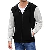 PEGENO Mens Zip Up Hoodie Lightweight Fleece Jacket with Drawstring Hood for Streetwear Hiking Travel Sports and Casual Wear