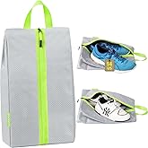 GLORIEROO Smell Proof Shoe Bags for Travel-Soccer Cleat Bag Smell Proof with Active Carbon Fabric | Odor-Absorbing Water-Resistant Track Shoe bags for Sports (Grey, UP TO US14)