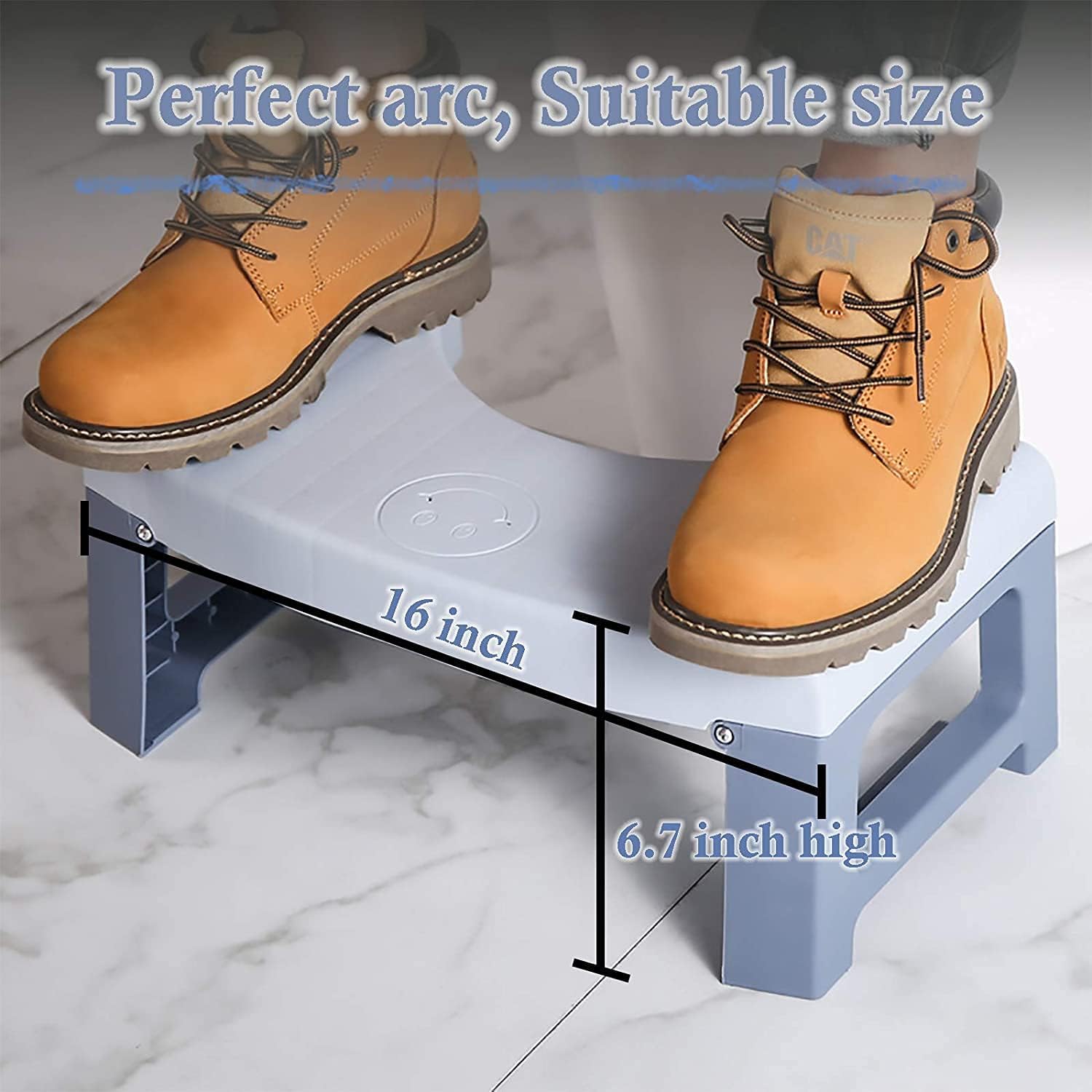 Toilet Stool, Poop Stool Adult,Creative Toilet seat Footstool, Squatting Stool, Foldable Design for Poop Stool, Washable, Replaceable Spice Box Fit for All Toilets, 7inch,(Blue): Home & Kitchen