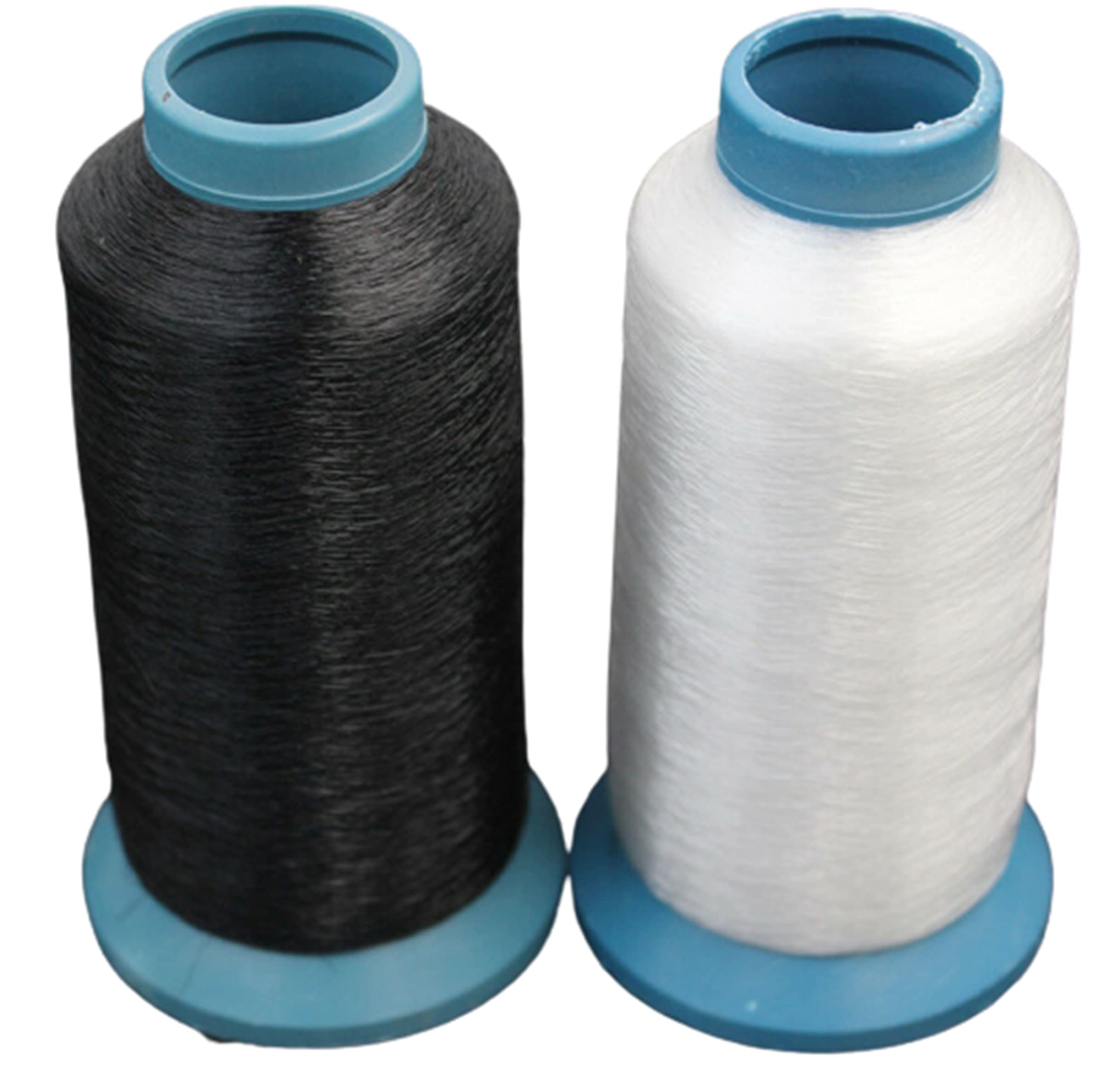 White & Black Nylon Invisible Clear Sewing Overlocking Thread x 2 Cones, 0.12mm 6,000 Meters Each Cones