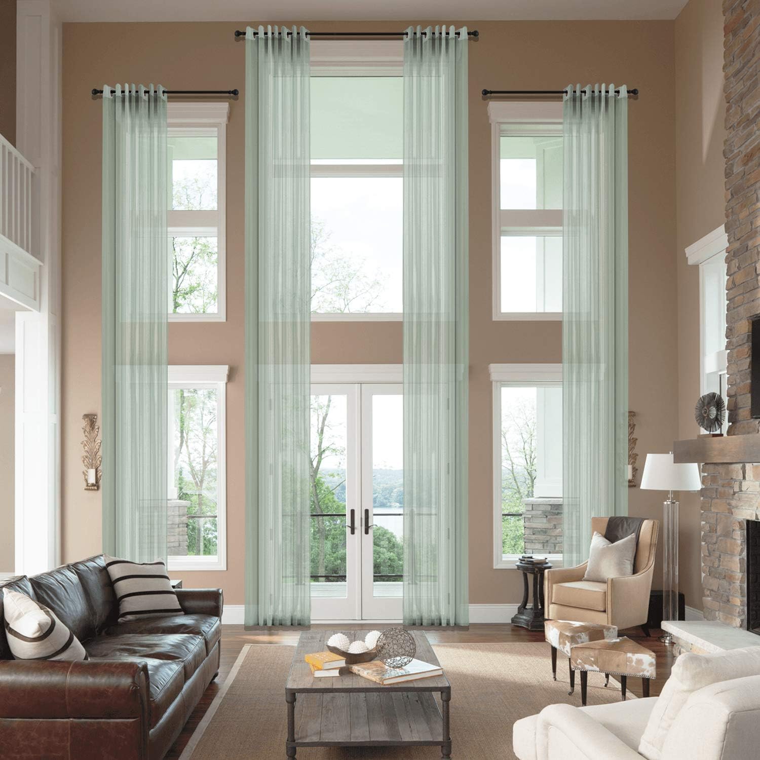 extra long gray curtains