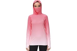 BASSDASH Women's Fishing Hoodie Shirt with Face Mask Thumb Holes UPF 50+ FS23W