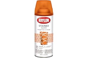 Krylon K09034000 Stained Glass Aerosol Paint, 11.5 Ounces, Tangerine Orange
