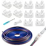 HOMELYLIFE 4 Pin LED Strip Connectors Solderless 10
