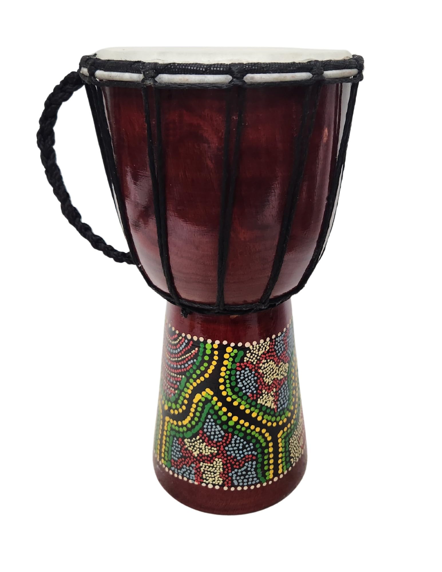 CLEARANCE 12" DJEMBE DRUM BONGO HAND CARVED AFRICAN ABORIGINAL ART DESIGN