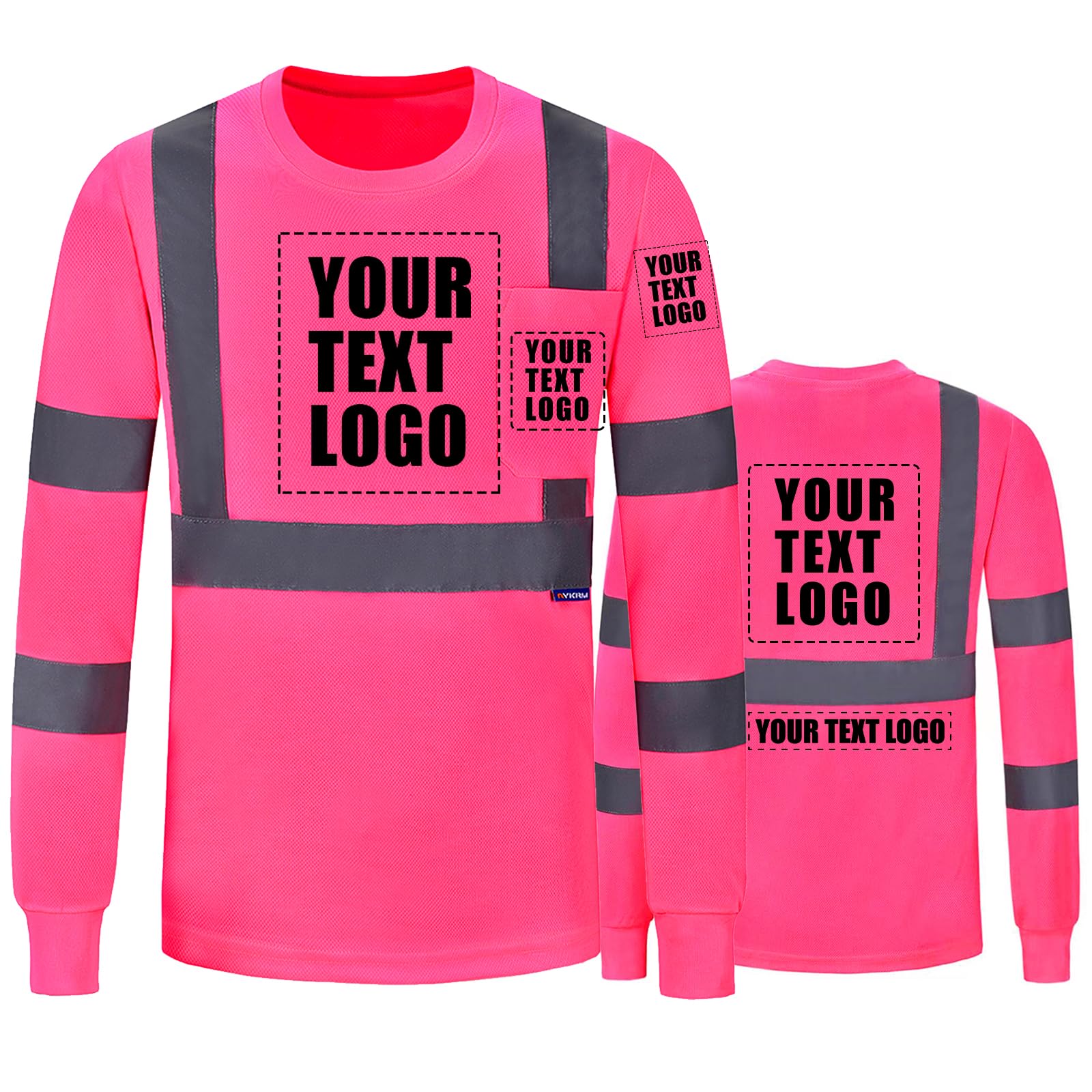 A-SAFETY Custom Pink Construction Work Shirts for Women Image