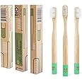 Rain Organic Bamboo Baby Kids Toothbrush - 100% Safe Infant Toddler Toothbrush 6 to 12 Months and Up, Natural BPA-Free Biodegradable Wood Toothbrush Extra Soft Bristles Children's Dental Care (3 Pack)