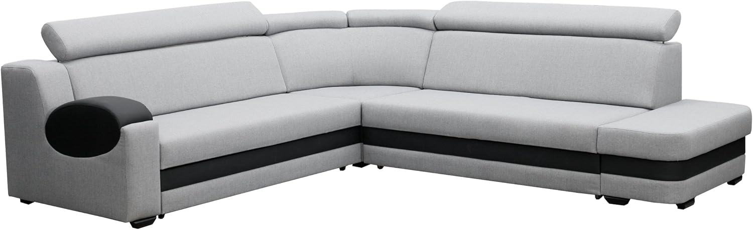 Denver Large Corner Sofa Corner Couch With Sleep Function And Bed Box With Stool Ottoman L Shape Sofa Bed Upholstery Set Living Landscape Amazon De Kuche Haushalt