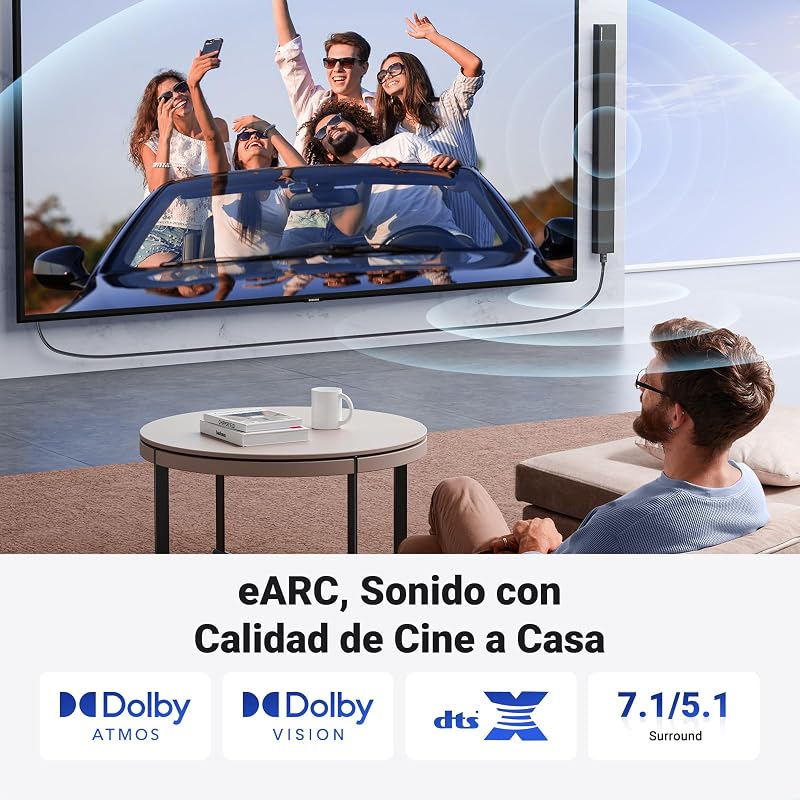 Ugreen cabo hdmi 2.1 8k cabo hdmi 10k ultra high speed ​​​​48gbps 8k 60hz 4k 120hz uhd earc hdr dynamic dolby vision 3d hdcp 2.3 compatível com ps5 ps4 pro xbox one x pc monitor hdtv, 2m