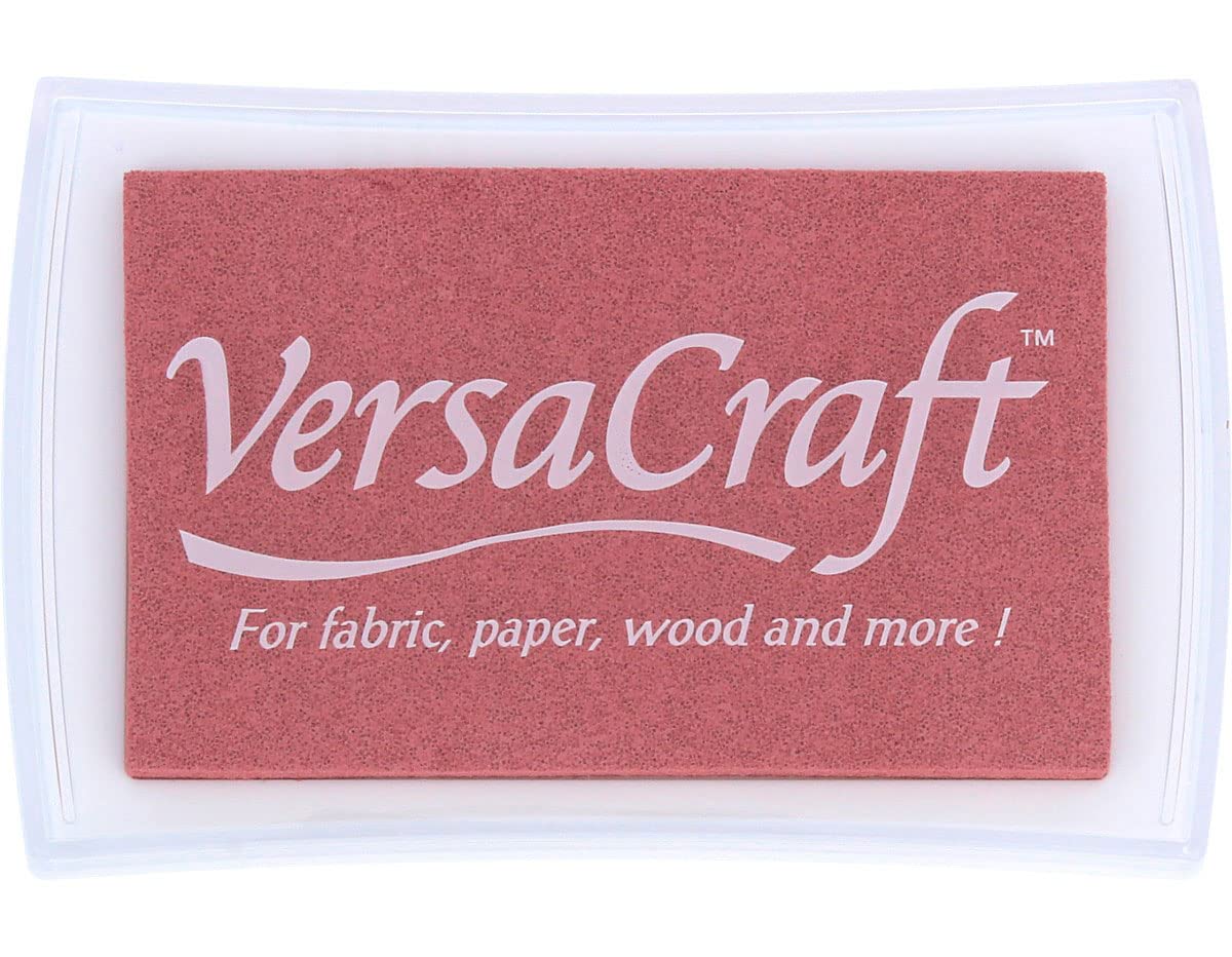 Tsukineko VersaCraft Ink Pad for Stamping - Orange, Ash Rose - Large - Water-Based, Opaque, Archival - Embossing