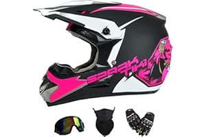 TIANDU Motocross Helmet for Kids Youth Dirt Bike Helmet,ATV Motorcycle Helmet,Outdoor Dirt Bike Helmets,DOT Approved,Off-Road Helmets with Gloves Goggles Face Shield 4-Piece Set