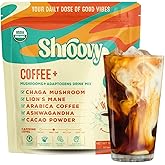 Organic Mushroom Coffee with Adaptogens | Lion's Mane and Chaga | Instant Coffee | Half-Caffeine |Packed with Superfoods | 2,000mg of Mushroom - 30 Servings