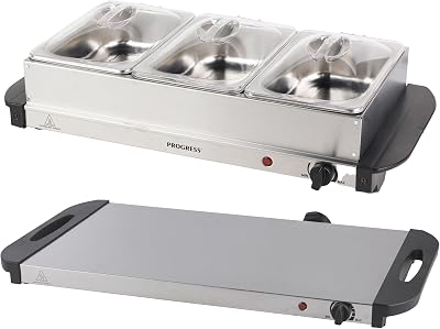 Progress EK3664P Electric Buffet Server 3 Pan 200W Adjustable Temp