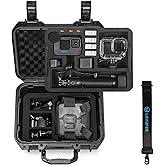 Lekufee Waterproof Hard Case Compatible with Gopro Hero 13/Gopro Hero 12/11/10/9/8/Gopro Volta/Media Mod/Creator Edition/Waterproof Action Camera and Accessories(Case Only)(Includes Shoulder Strap)