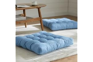 EzKamfort Floor Pillows Cushions for Adults - 22 x 22 Inch Meditation Cushion Pillow Square Floor Pillow Memory Foam Added Floor Cushion, Extra Large Floor Pillow Seating Cushions for Sitting on Floor