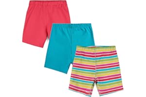 Mightly Girls' Cartwheel Shorts | 95% Soft Organic Cotton with a Touch of Stretch, Basic Undershorts for Kids, Pack of 3