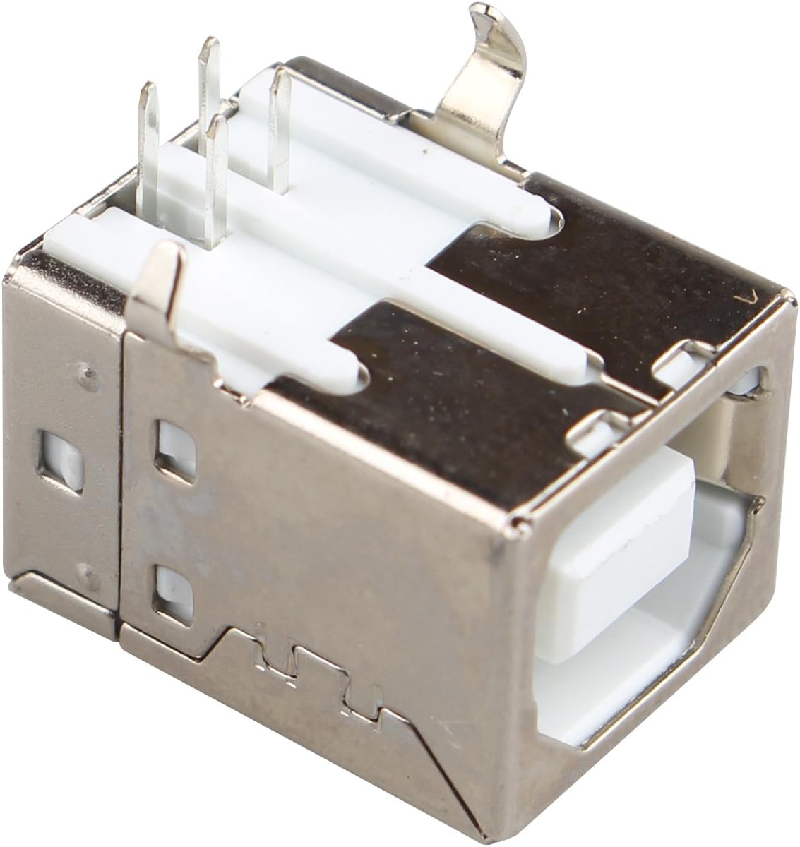 Futheda 10 PCS Micro USB2.0 Jack Socket Connector Type B Female Port 4 Pin 90 Degree PCB DIP, Silver,White - Image 4