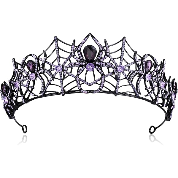 Abaodam Couronne Araignée Gothique Noire - Tiara Strass Pour Halloween Cosplay Mariage Mystique