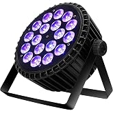 SHEHDS LED Stage Par Lights LED 18X18W DJ Stage Lights 1 Pack | RGBWA+UV 6in1, Wash/Strobe Effect, DMX512 Control, Sound Activated, Aluminum Alloy Shell, Uplighting for Concerts Party